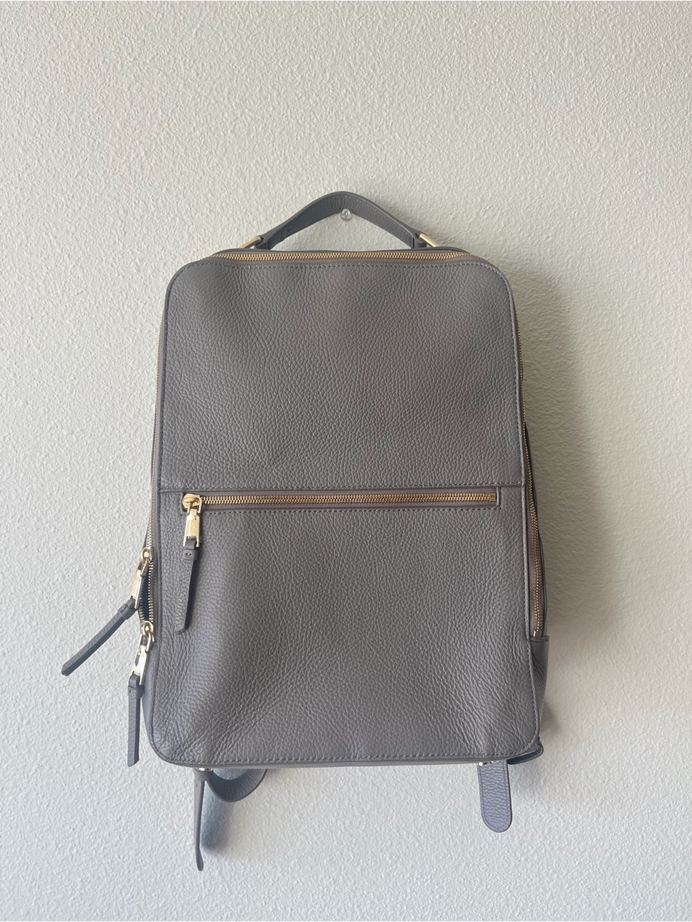 Quince Marlow Leather Laptop Backpack with Gold Hardware - Picture 8 of 12